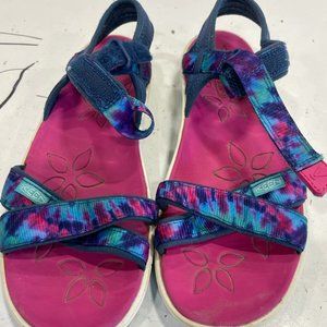 Keen footwear womens blue pink adjustable ankle strappy sandal size 4